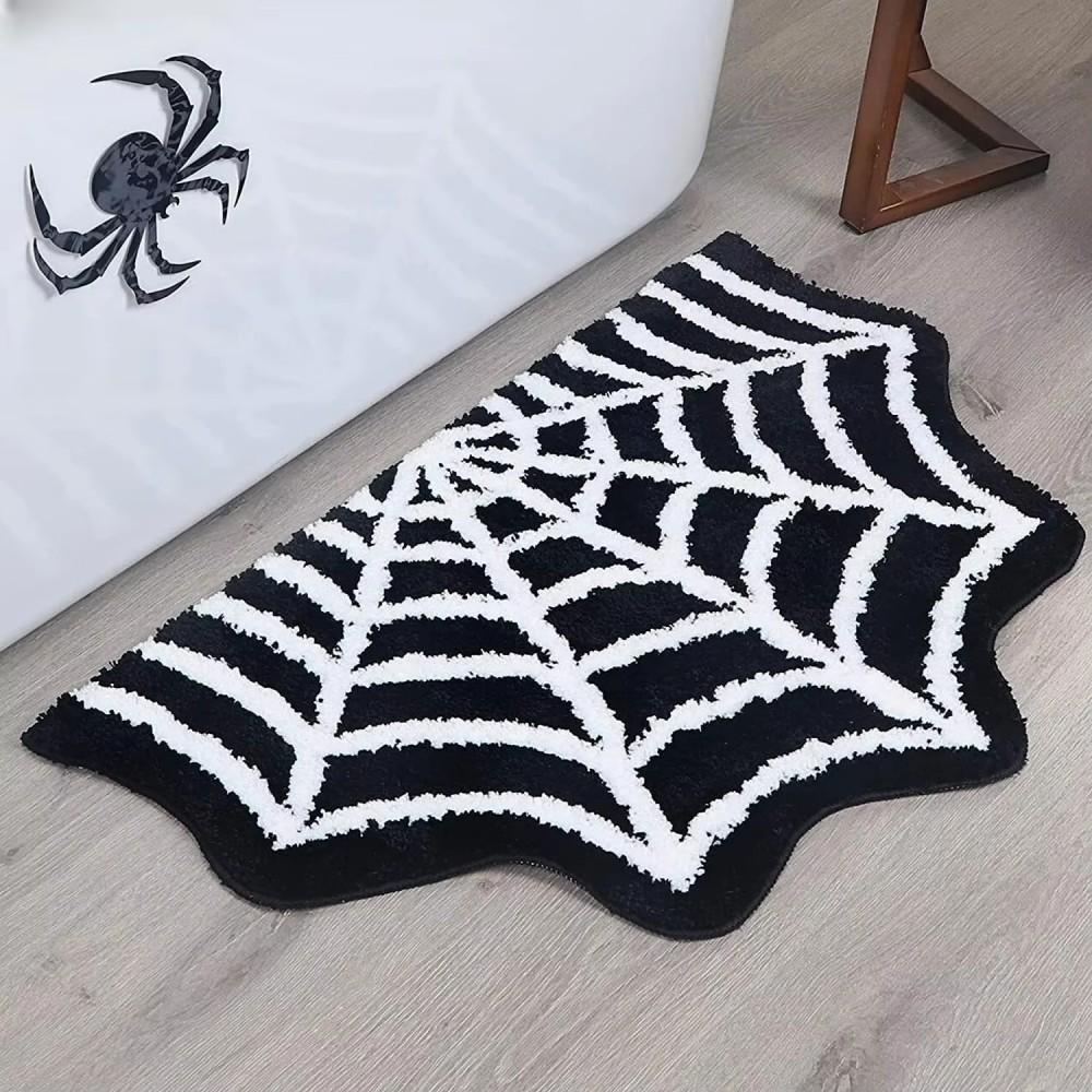 

Halloween Spider Web Bathroom Mat Anti Slip Bathroom Rug American Halloween Decor Rug Holiday Home Decor 40X60CM(1.3X2FT
