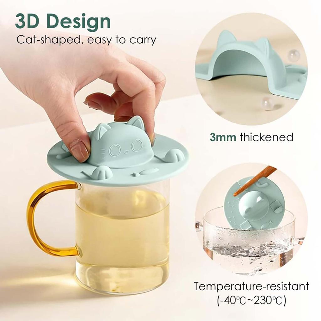 Silicone Cup Covers, -Designed Cup Cover With Tea Bag Holder Mug Lid For Coffee Milk Tea