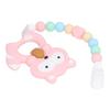 Baby Cartoon Teething Toy Food Grade Silicone Infant Chew Toy   Shape and Chain Design