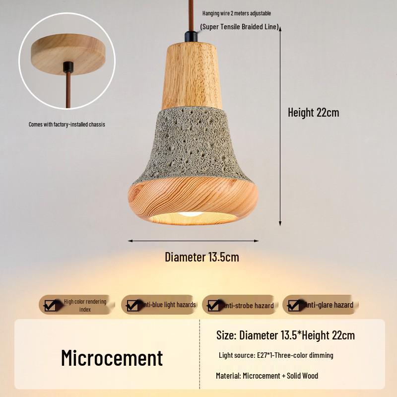 Japanese Wabi-Sabi Yellow Travertine Pendant Light, Retro Mid-Century Style for Bedroom, Homestay, or Restaurant.