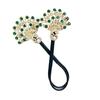 Hair Clip Peacock Phoenix Calla Shape Shiny Rhinestones Inlaid Hair Claw Hand-Embroidered Bun Maker