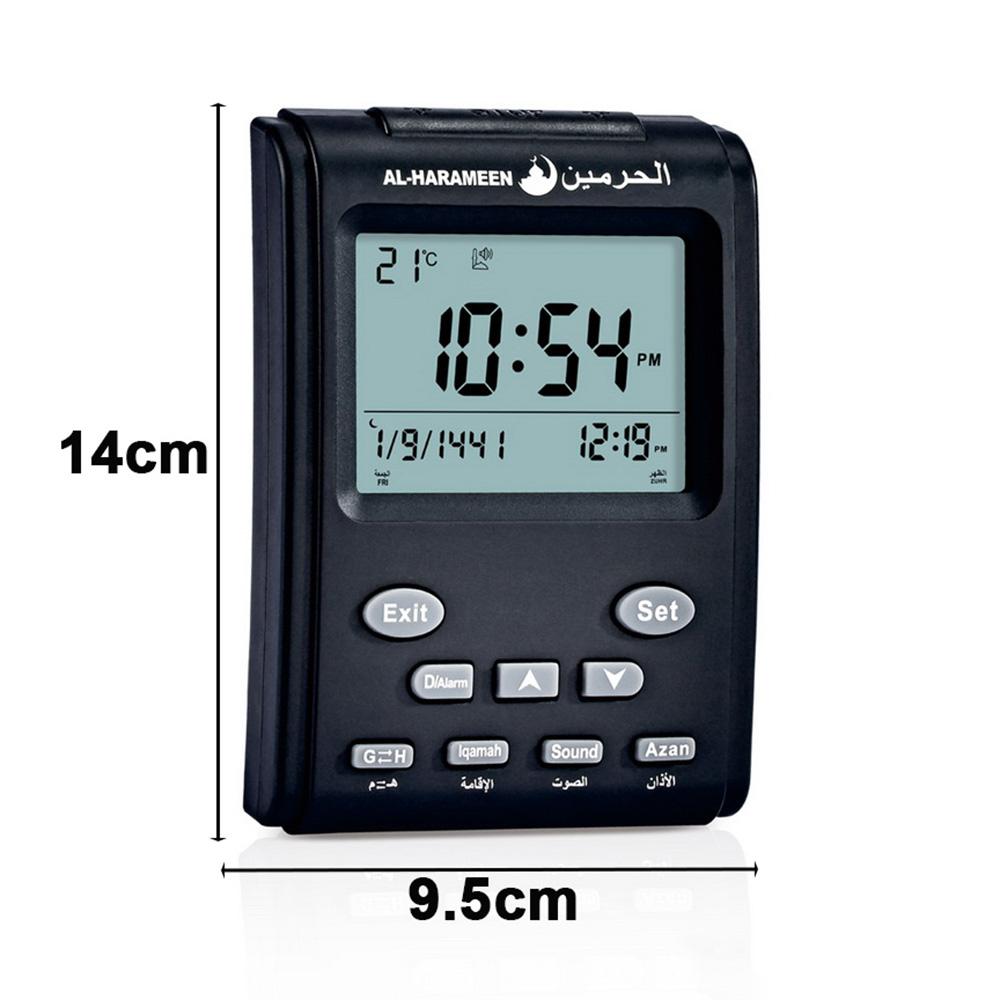 

Простий будильник Нагадування про час мусульманської молитви Цифровий будильник з відображенням температури/дати Портативний подарунок на Рамадан для ісламського поклоніння чорний