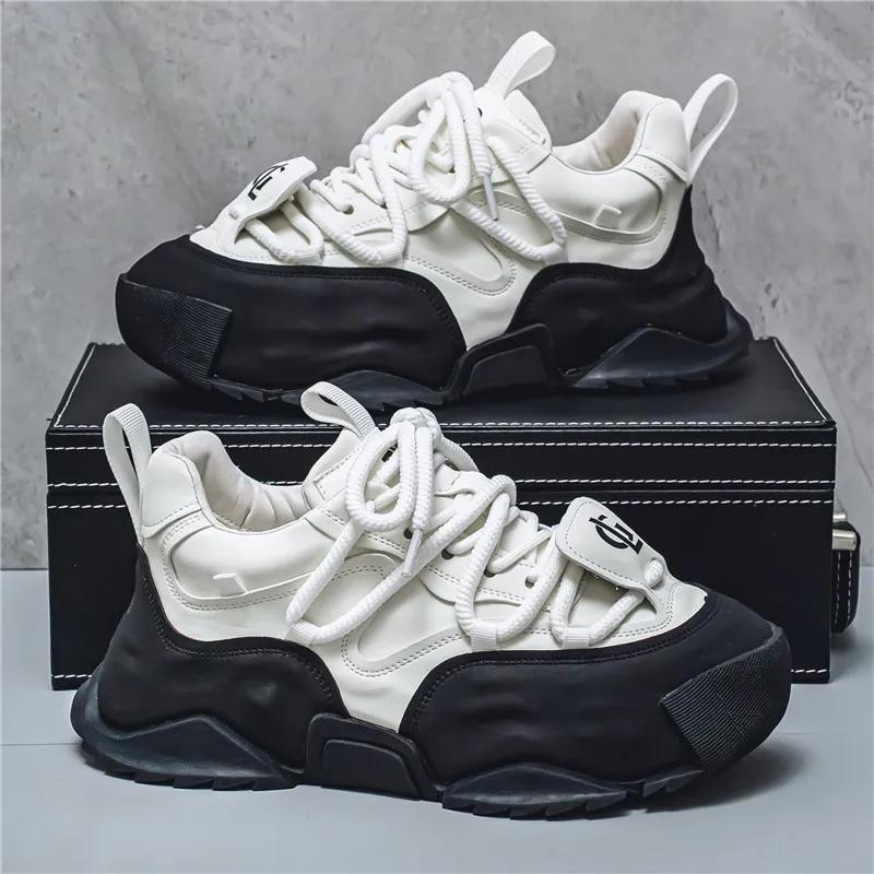 Pantofi de sport gros, mărime mare 45 46, bărbați, pantofi sport de designer, modă, ocazional, piele, respirabil, pantofi cu platformă plată.