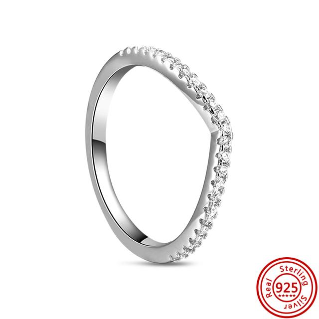Authentic 100% 925 Sterling Silver Princess Regal Crown Heart Sparkling Zircon Luxury Circle Rings Women Wedding Jewelry