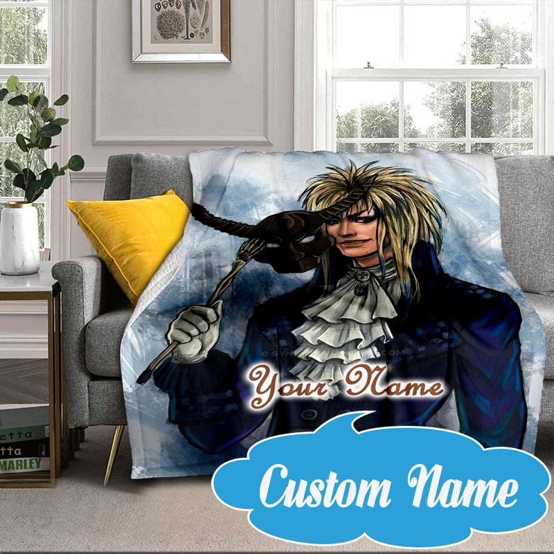 Custom Name Labyrinth Journey Blanket bed sofa Blanket Flannel Blanket for Camping, Hiking, Picnic Essentials,gift for Fan family