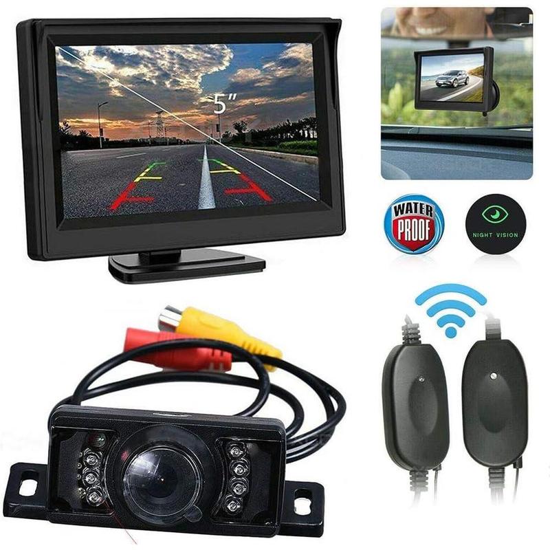 5  WiFi Wireless Backup Camera Kit 5 Inch TFT LCD Monitor 360° Rear View Camera IP68 Waterproof for 12V Car SUV Truck Caravan