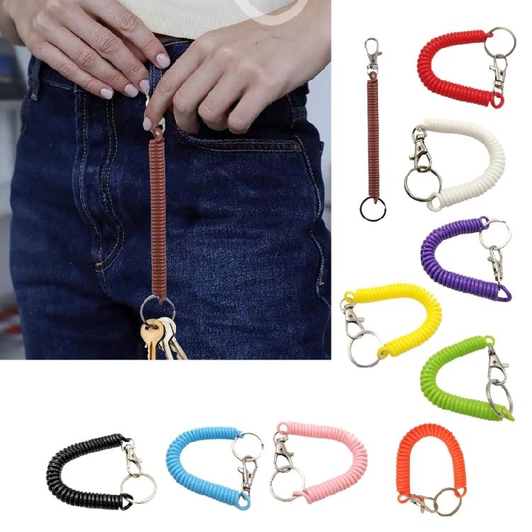 Portable Coil Springs Keychain Handmade Bag Ornament Gym Key Holder Hanging Ornament Suitable for Party Everyday Use