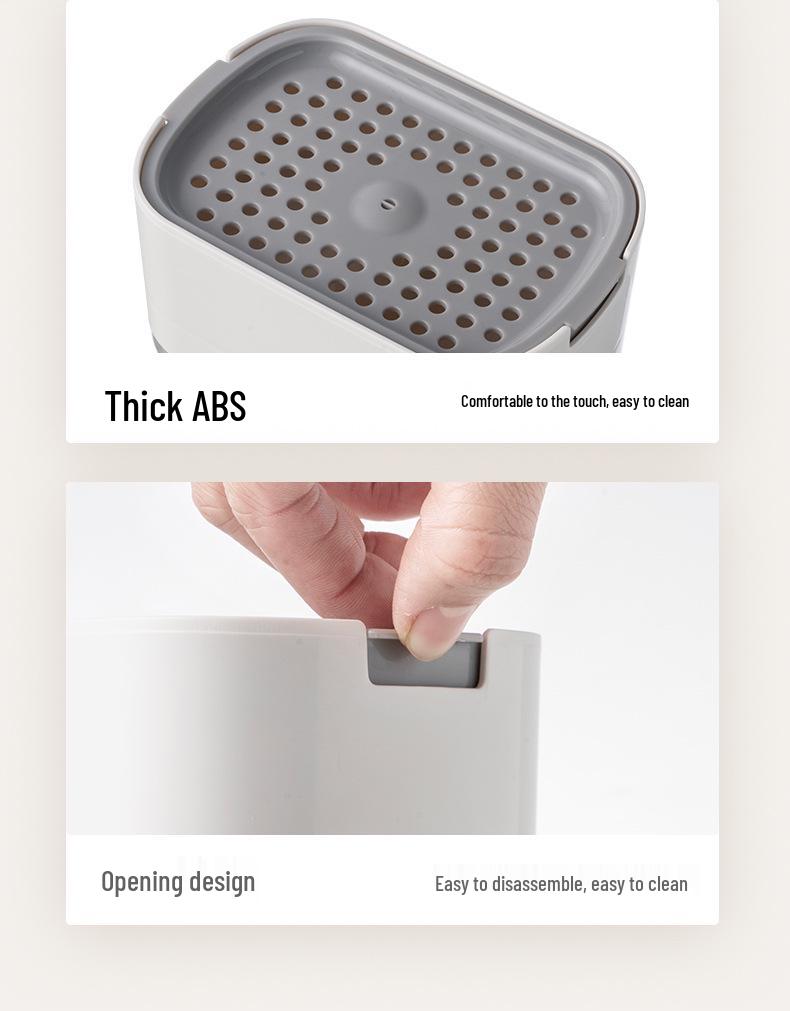 Manual Press Soap Dispenser with Auto Liquid, Scouring Pad, Dish Brush, and Soap Holder for Kitchen Dishwashing