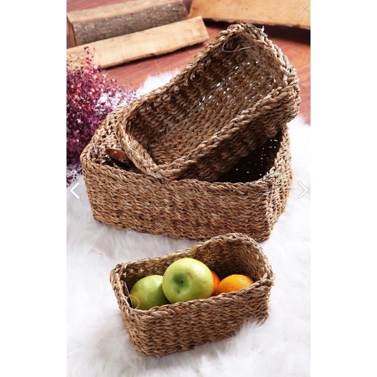 

Wicker Rectangular 3 Size Organizer Basket