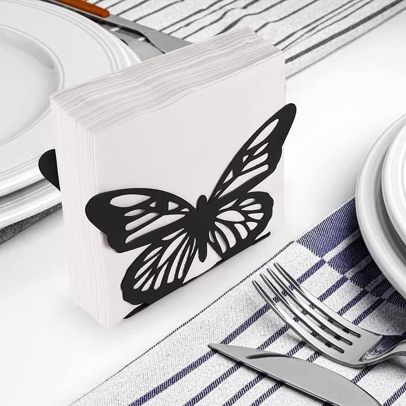 Creative Elegant Metal Cartoon Pattern Napkin Holder Paper Drawer Storage Bracket Organizer Dining Tabletop Accessory