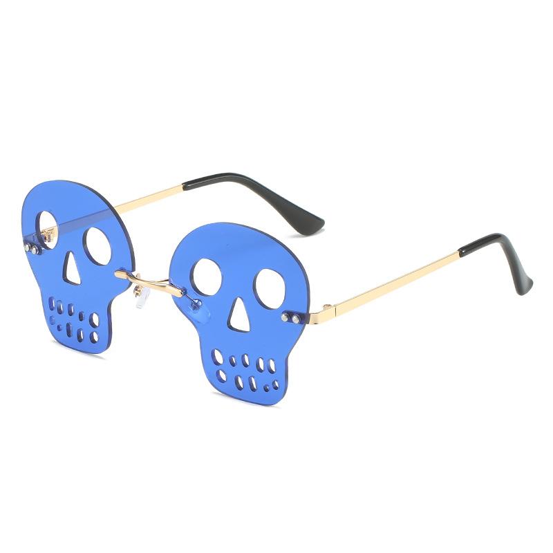 Halloween Frameless Skull Funny Sunglasses Party Prom Men'S And Women'S Sunglasses Hip Hop Glasses