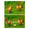 Rooster Chicken Figurines Farm Animal Model Home Decor Miniature Fairy Garden Diy Landscaping Cartoon Hen Chick Accessories