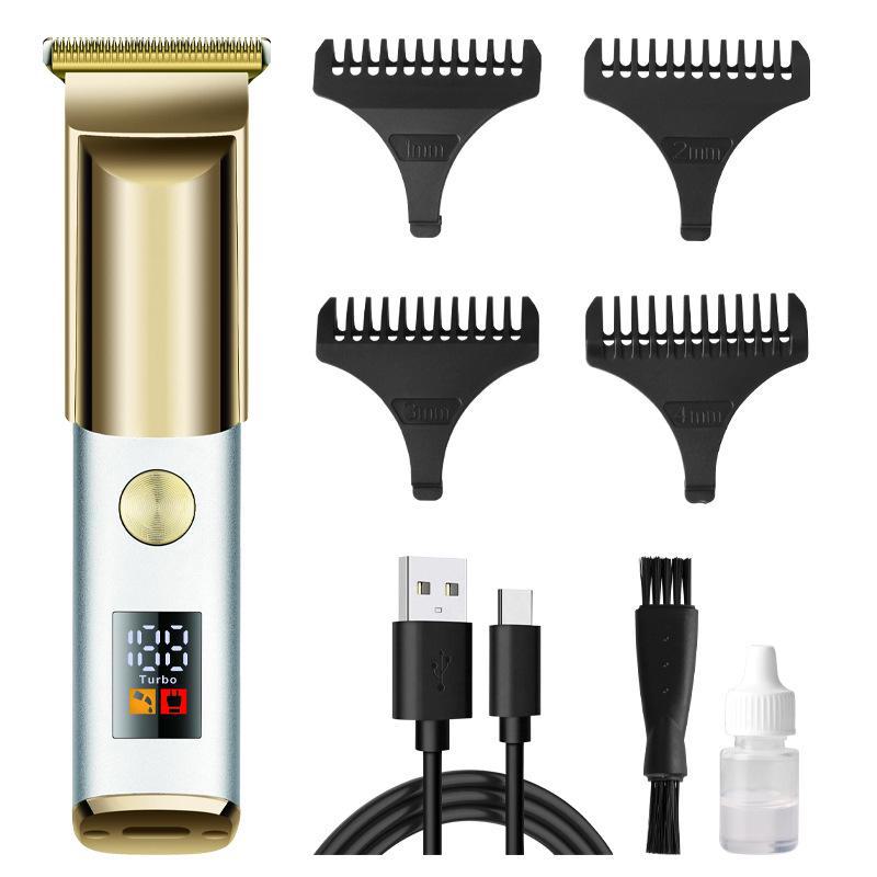 Retro Electric Hair Clipper with LCD Display for Precision Styling