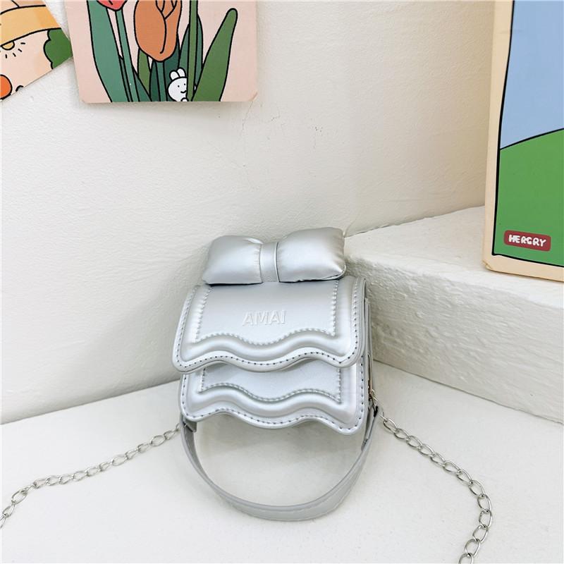 Cute Mini Bow Girl Pu Leather Versatile Single Shoulder Crossbody Coin Purse
