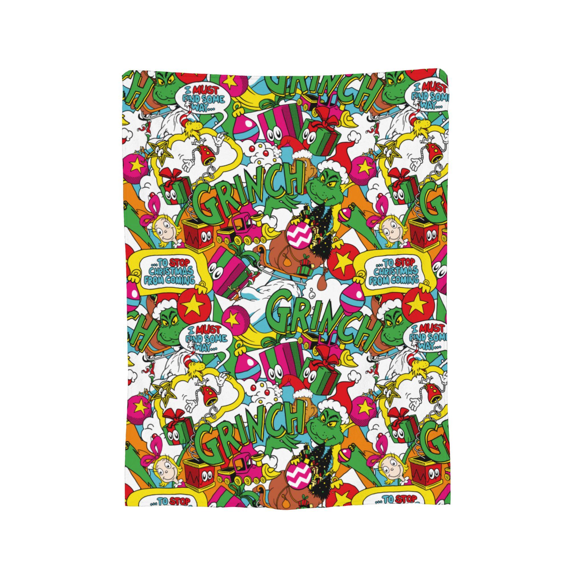 

Christmas-S-Green-S-Grinch Blanket Coral Fleece Plush Spring Autumn Portable Soft Throw Blanket for Bed Office Bedspread 75x90cm