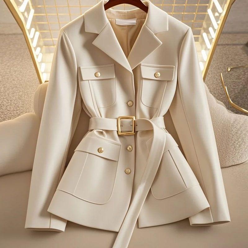 Waist-closing suit jacket women's casual all-match fashion unique temperament ladies suit jacket jacket