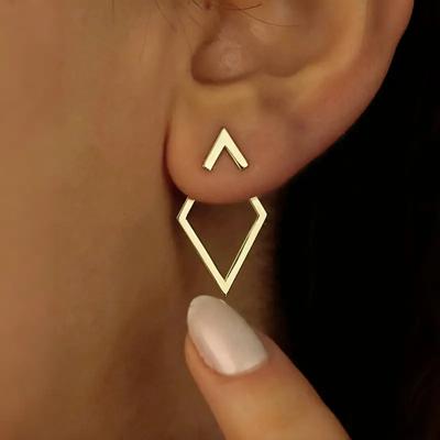 Eleganti e lussuosi orecchini dal design geometrico aperto adatti per l'uso quotidiano e per le feste, orecchini in rame, versatili orecchini a doppia usura