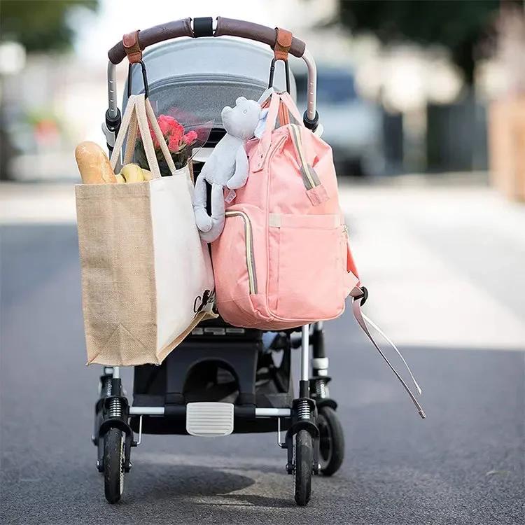 1/2ks PU kůže Baby Bag Háček na kočárek Kočárek otočný o 360 stupňů otočný organizér na kočárek Háček na kočárek Příslušenství ke kočárku