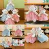 Adorable Soft Plush Rabbit And Bear Dolls In Floral Dresses For Unique Gifts