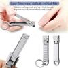 Nail Clippers for Men Fingernail and Thick Toenails, Portable Ultra Sharp Keychain Nail Clipper, Folding Slim Design for Travel, Home, Working,