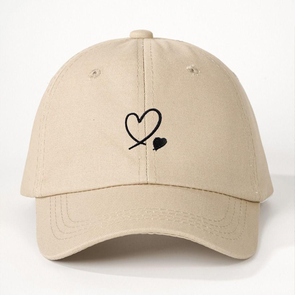 Heart Embroidered Baseball Cap UV Protection Hip Hop Hat Fashion Sun Hat  Outdoor