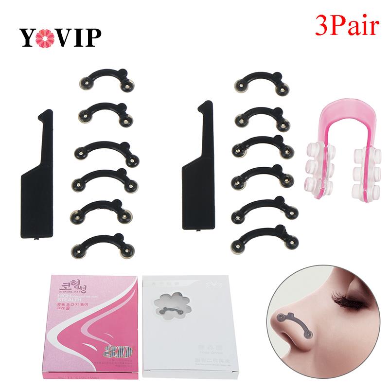 6Pcs/Set Beauty Nose Clip Corrector Massage Tool Nose Up Lifting Shaping Clip Clipper Shaper Bridge Straightening No Pain