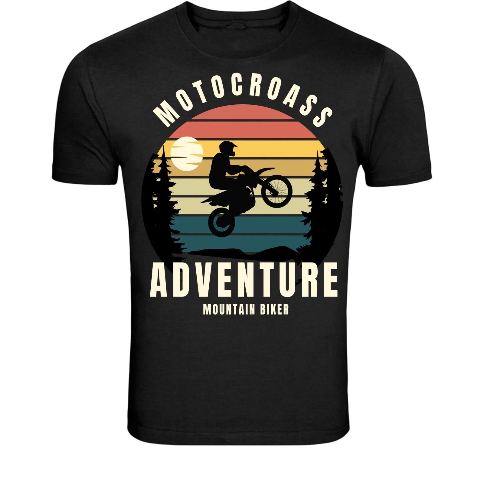 Motocross Adventure Mountain Biker T-Shirt - Vintage Offroad L