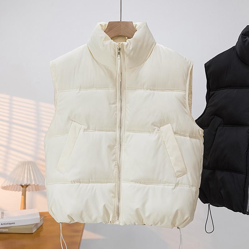 Fashion Sleeveless Women's Vest Short Outer Wear Autumn and Winter New Stand-up Collar Jacket Thickened Coats Zipper Cotton-padded Clothes