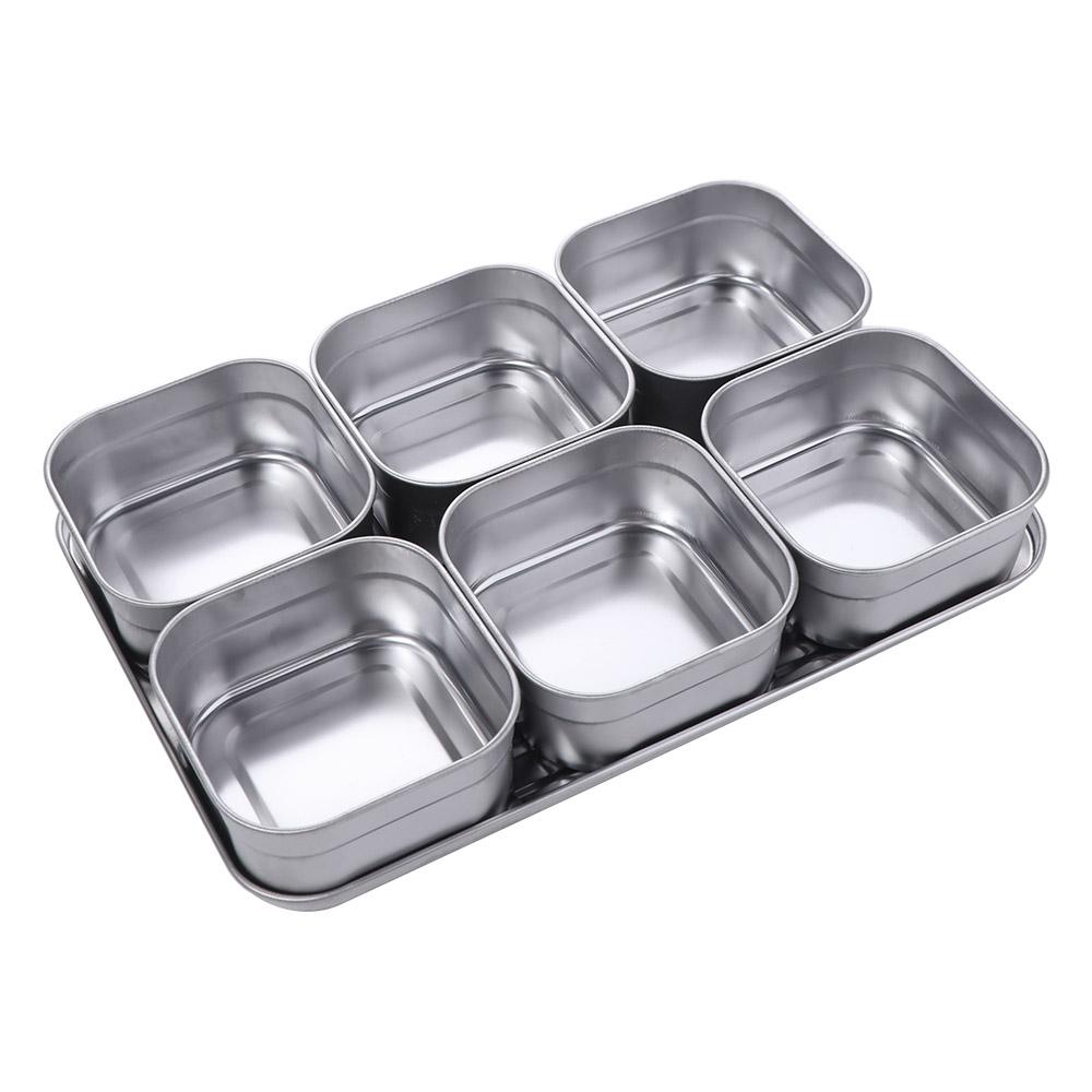 6/8 Grid Food Preparation Box Rectangular Dessert Ingredient Box Seasoning Storage Box  Hot Pot