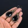 Black Spinel Earrings, 999 Copper Wire Wrapped Earrings Handmade Gemstone Jewelry, Gifts For Wife Brand New Earrings