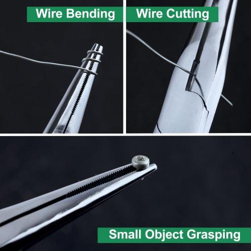 INJOYTEC 8-inch Long Nose Pliers, Heavy-Duty Wire Cutter, All-Purpose Long Nose Pliers, Multi-Function Electrician's Tool, Precision Work, Fine Work,