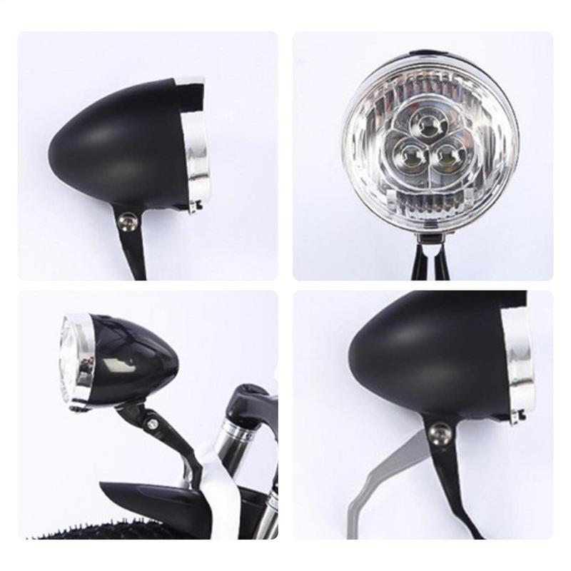 USB Charging Retro Bike Headlight Classic Mountain Bike Front Light 3 Led Bulbs Bicycle Front Lighting For Cycling Accessories