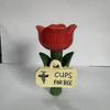 Resin Insect Drinking Cup Flower Shape Garden Decoration Bee Butterfly Water Dispenser  Patio