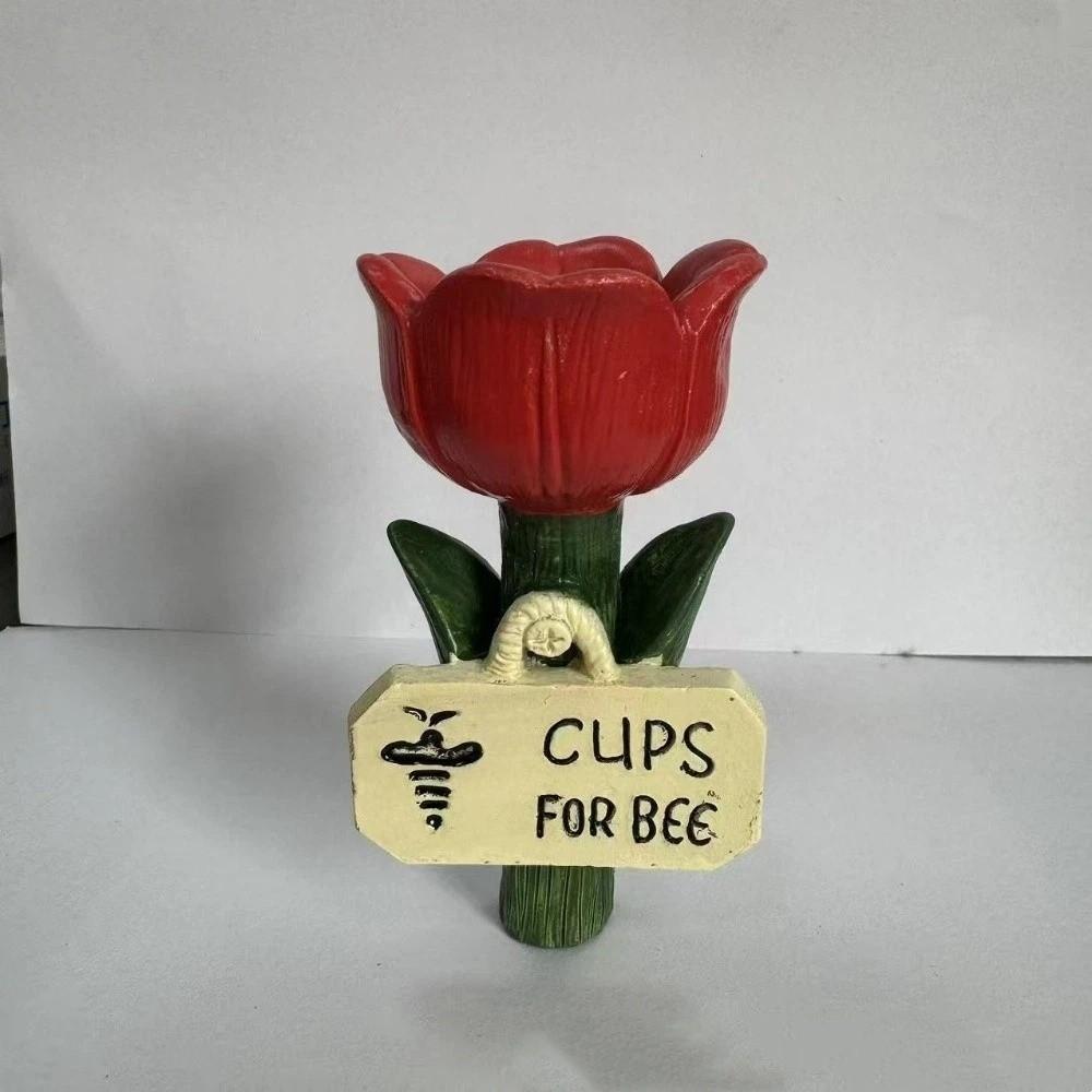 Resin Insect Drinking Cup Flower Shape Garden Decoration Bee Butterfly Water Dispenser  Patio
