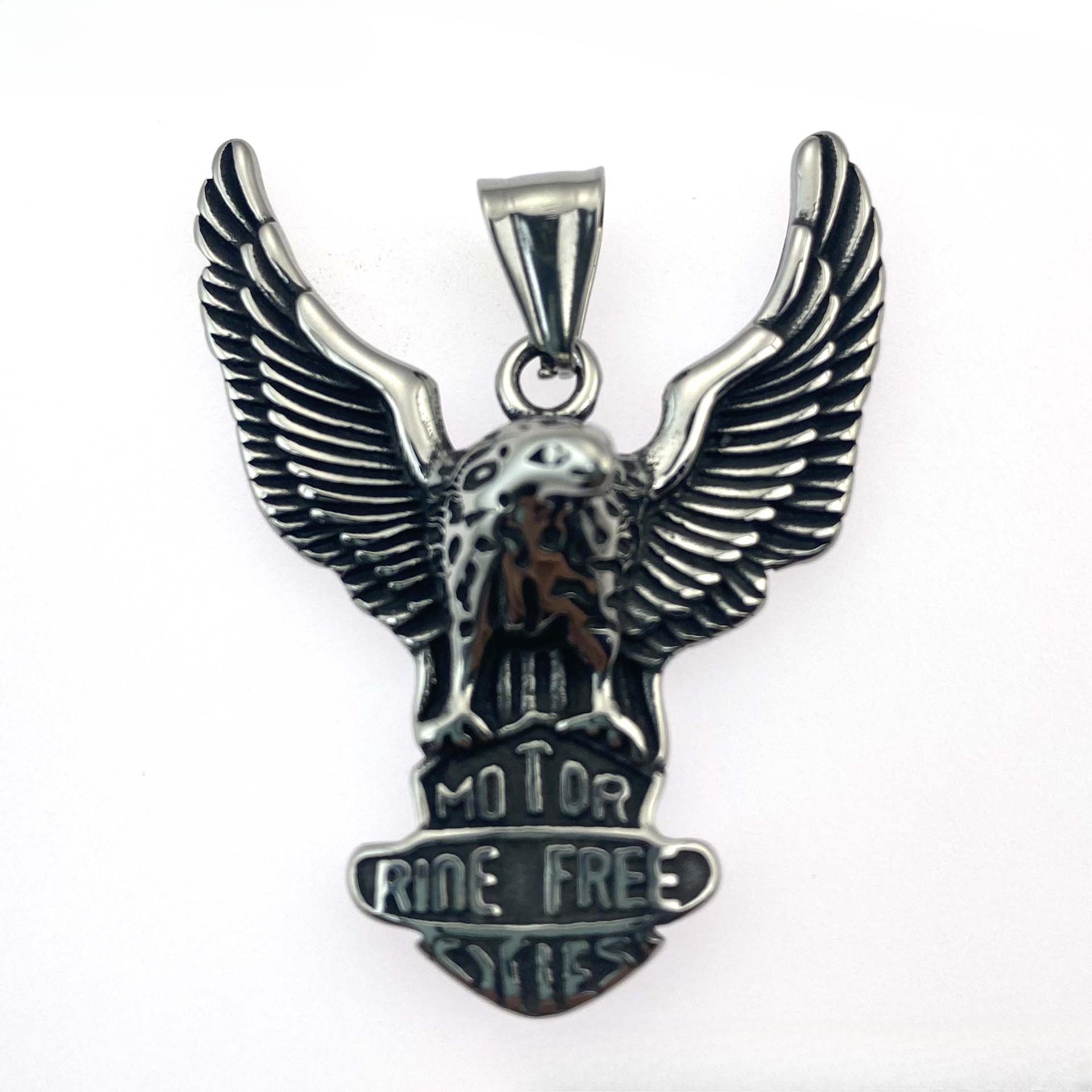 

Винтажный бесплатный логотип орла орел расправляющий крылья кулон из нержавеющей стали простое ожерелье из титановой стали ювелирные изделия свитер цепь