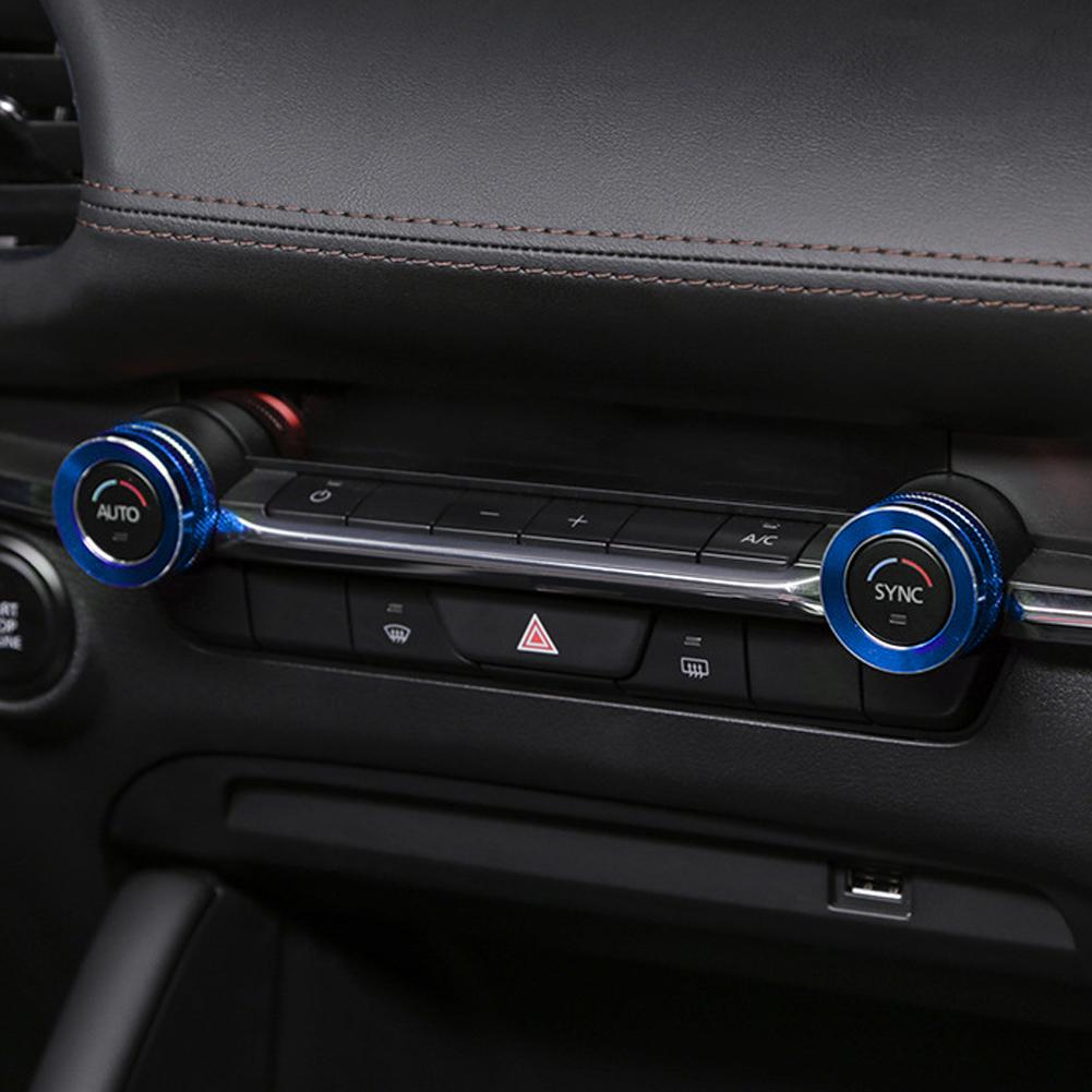 Car AC Air Conditioner Knob Cover Ring Adjust Trim Sticker Fit For Mazda 3 Axela CX-30 Artez 2020-2024 Accessories