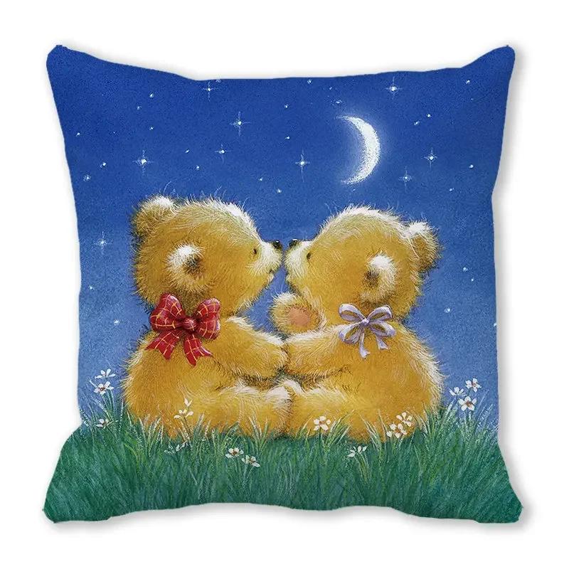 Home Decor Spring/Summer Pillowcase Animal Cat Dog Duck Sheep Print Cushion Cover Sofa Polyester  Funda De Almohada