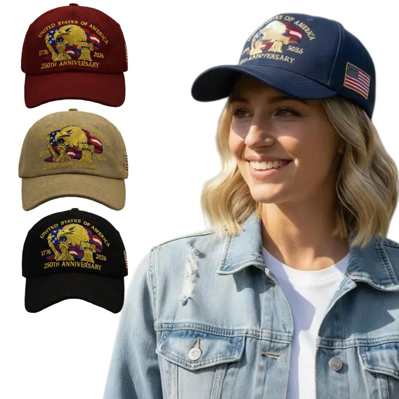 250th US Independence Anniversary Baseball Hat Airy Light Outdoor Cap Gift for Dads and Former Servicemen