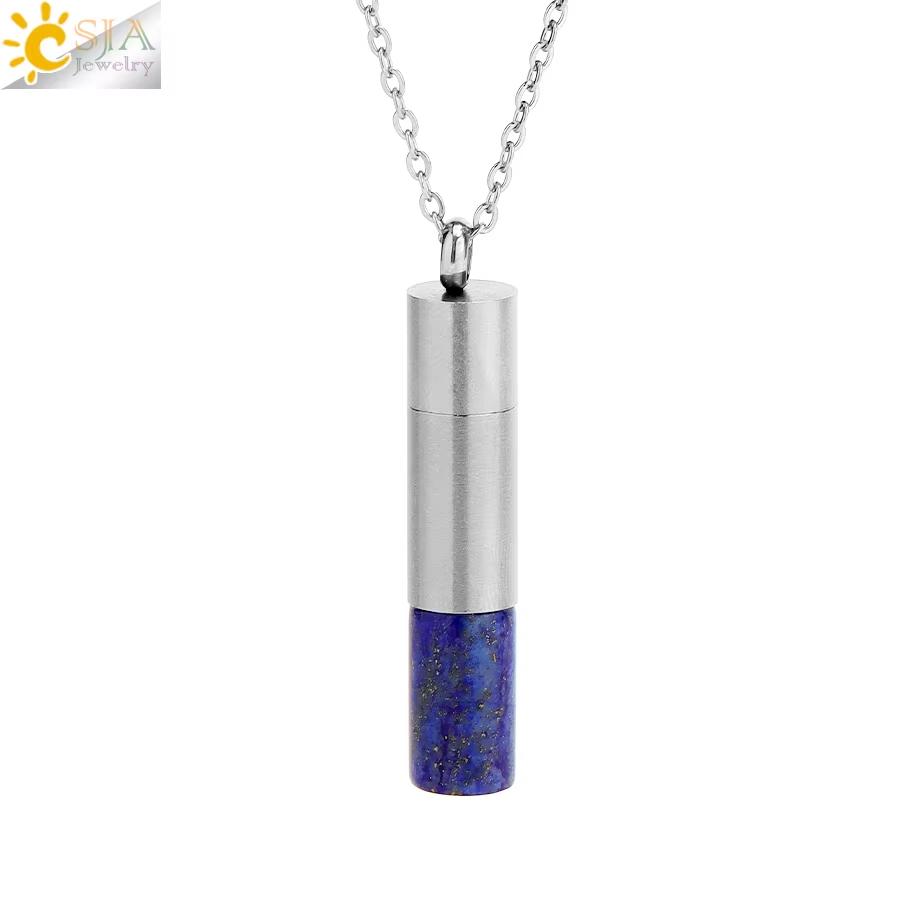 CSJA Tree of Life Crystals Necklace Pendant Water Drop Natural Stone Necklaces Wire Wrap Rose Amethysts Quartz Tiger Eye G953