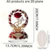2D Flat Rose Flower Ornaments Acrylic Butterfly Crystal MOM Gifts Creative Elegant Mother's Day Ornaments Home Decor