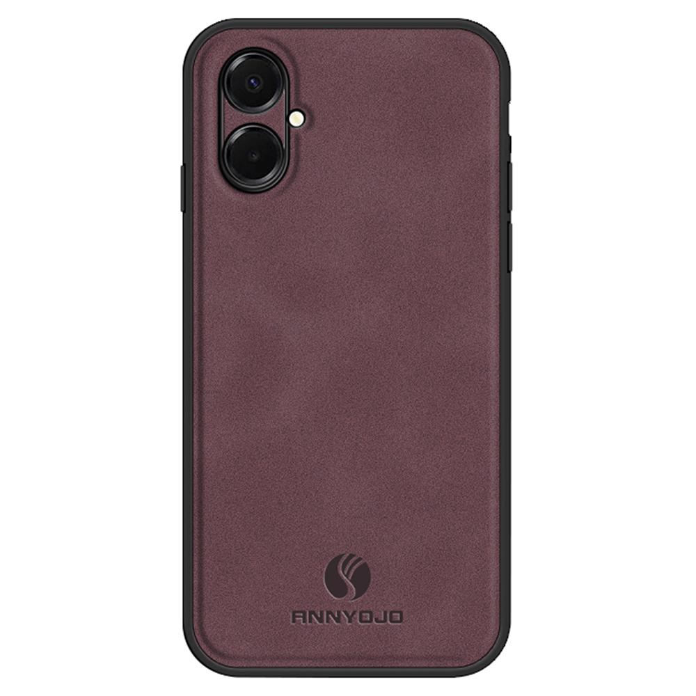 

ANNYOJO For Samsung Galaxy A07 4G Case PU Leather+PC+TPU Anti Drop Phone Back Cover Wine Red