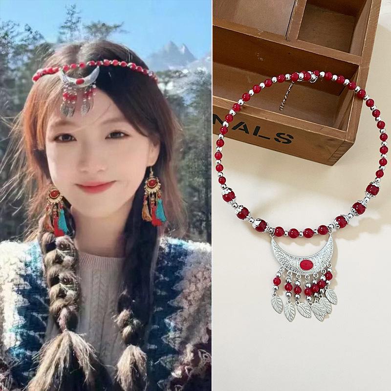 Bohemian Princess Tassel Forehead Pendant - Exotic Ethnic Style Hair Accessory