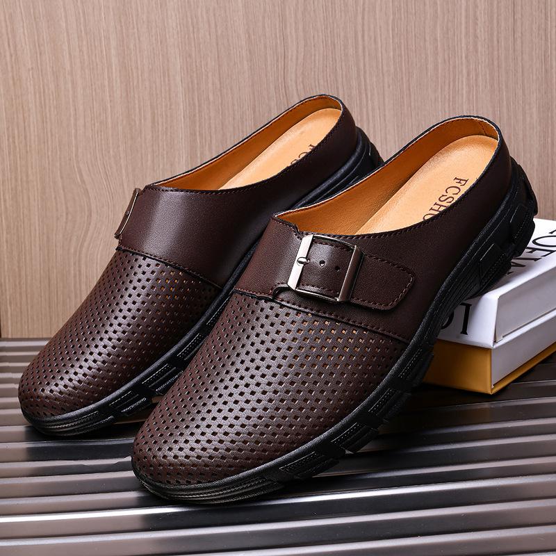 Men's Large Genuine Leather Slip-On Closed-Toe Loafers