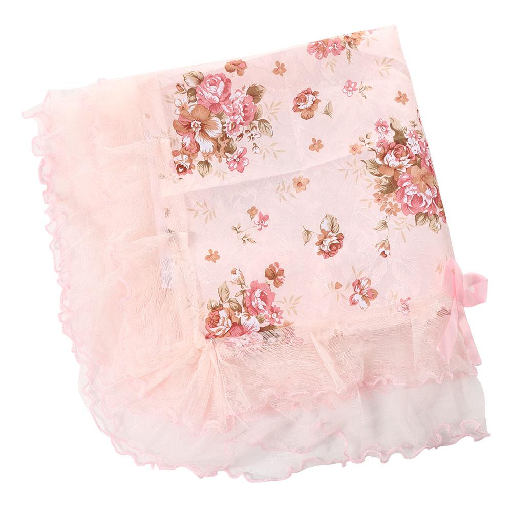 

Fashion Tablecloth Bedside Cabinet Dust-proof Decoration Lace Table Cloths Pink Flower Rectangular Table Cover рожевий