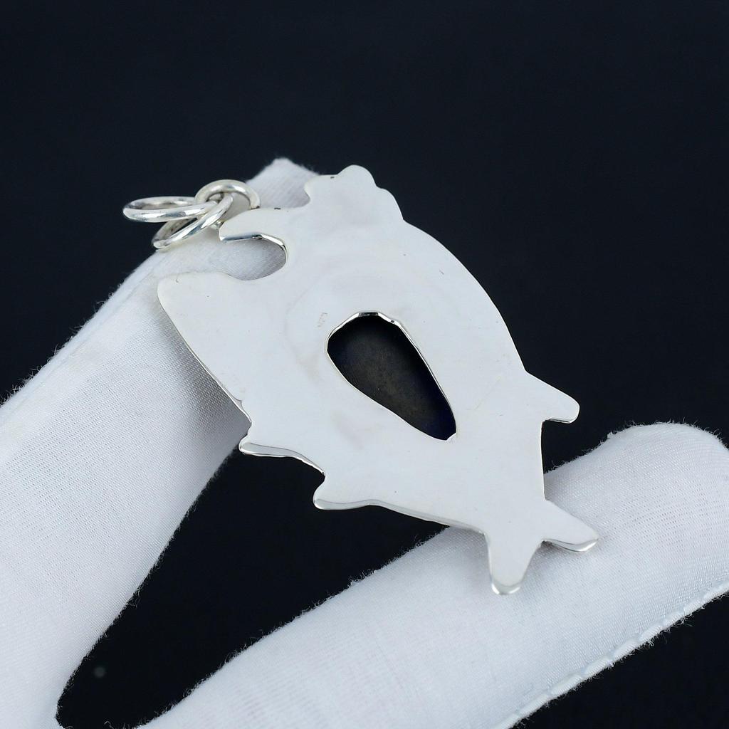 Natural Lapis Lazuli Gemstone Silver Pendant In 925 Sterling Silver- Handmade Design, Everyday Wear Jewelry, Unique Pendant Birthday Gift