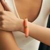 Acrylic Bohemia Style Bracelets Beaded Curved Tube Bangle Vintage Leopard Bracelets  Women