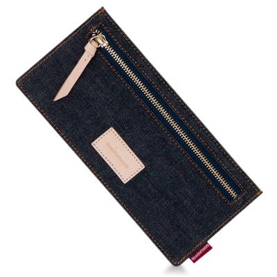 Okayama Denim Lange Skimming Card Coin Slim Wallet [Need Network] Geldbörse, Damen, Dünn, Prävention, Etui, Geldbörse,