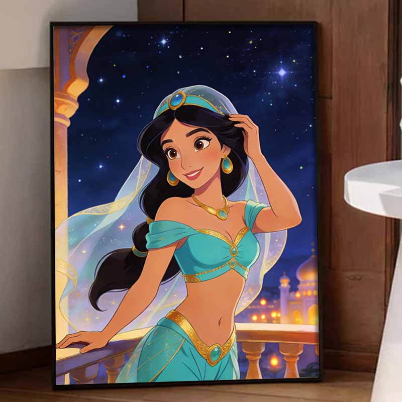 Disney Jasmine Princess Diamond Paint Painting Art Kit Handmade DIY5D Home Decor Gift
