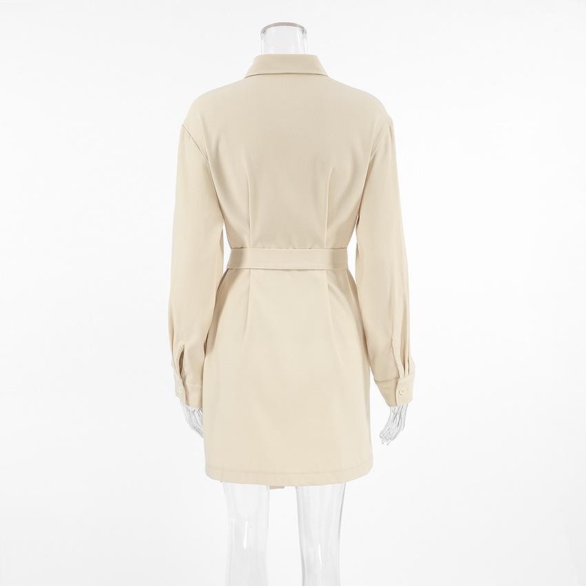 Frühling Herbst Damen Hemden Kleid Elegant Büro Damen Langarm Oberteile Vintage Koreanisch A-Linie Midi Kleider für Damen Bekleidung