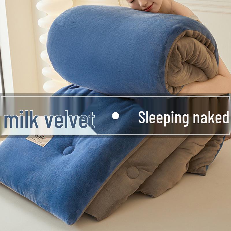 Dwustronna zimowa kołdra z aksamitu mlecznego, gruba bawełna polarowa do akademików, pojedyncza/podwójna, na wszystkie pory roku